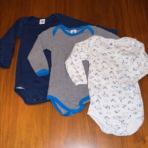 Set of 3 Petit Bateau 18M Bodysuits